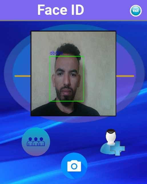 Écran de Face ID reconnaissant un visage
